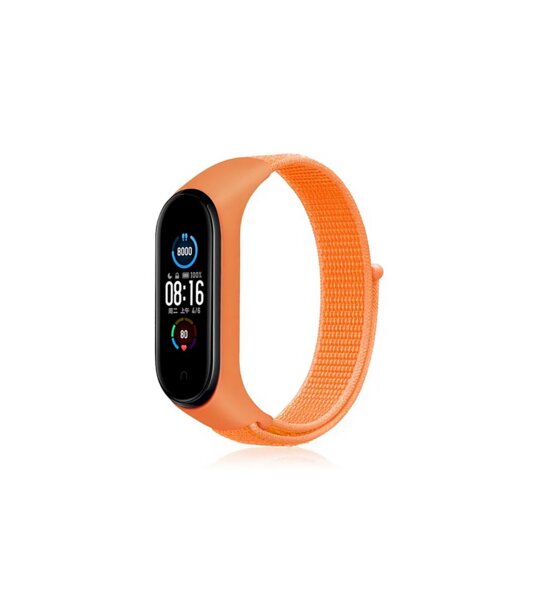 Ремешок Mi Smart Band 3/4/5/6 DF нейлоновый оранжевый